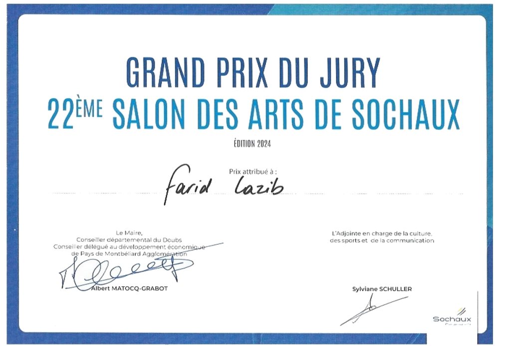 grand prix du jury Farid Lazib sculpteur métal